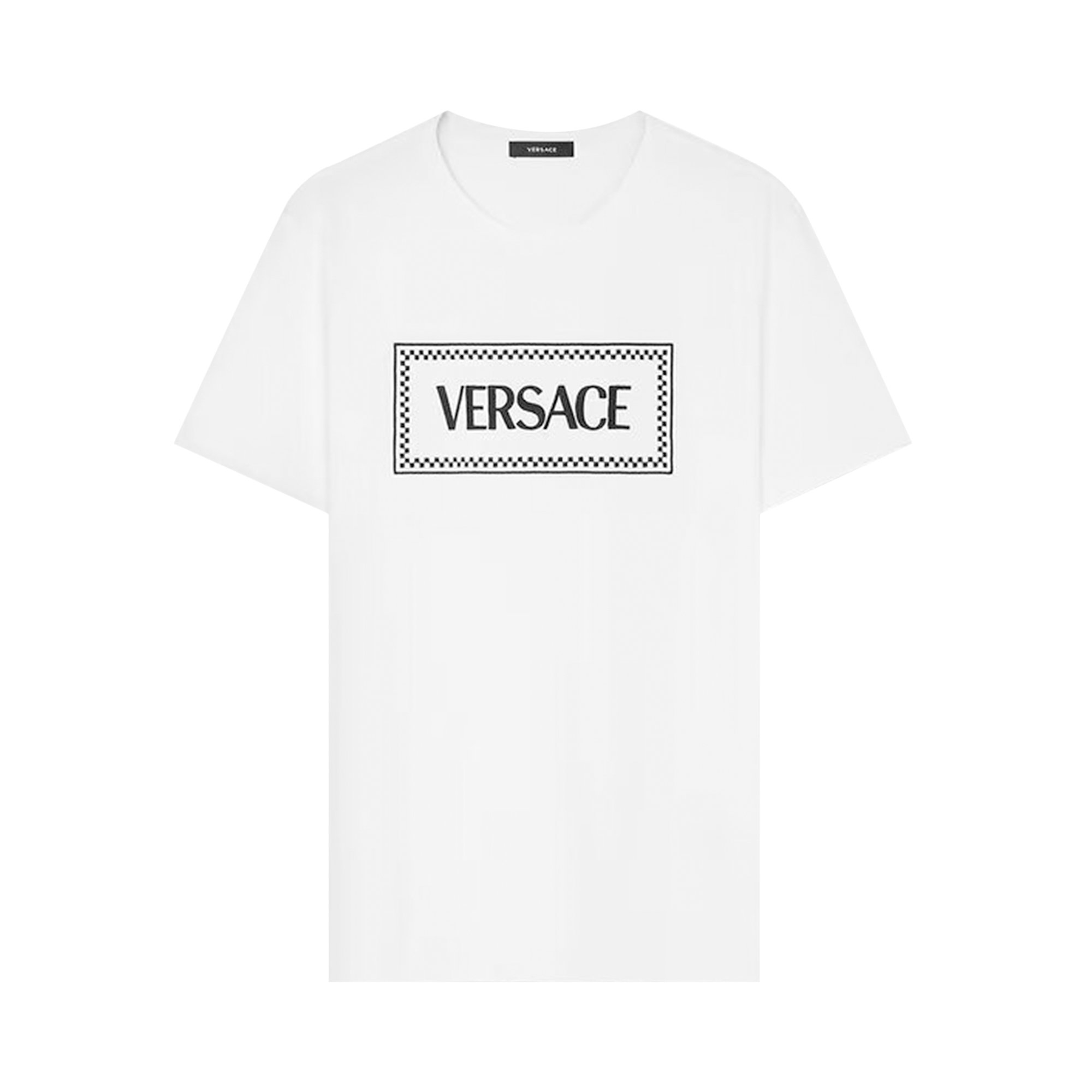 

Футболка с вышитым логотипом Versace, цвет Белый/Черный