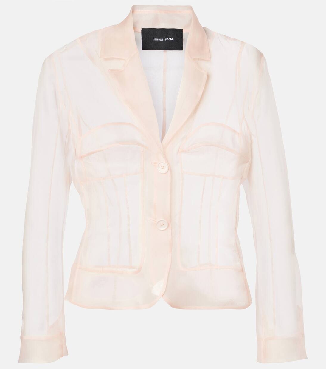 

Блузка из шелковой органзы Simone Rocha, цвет pale pink