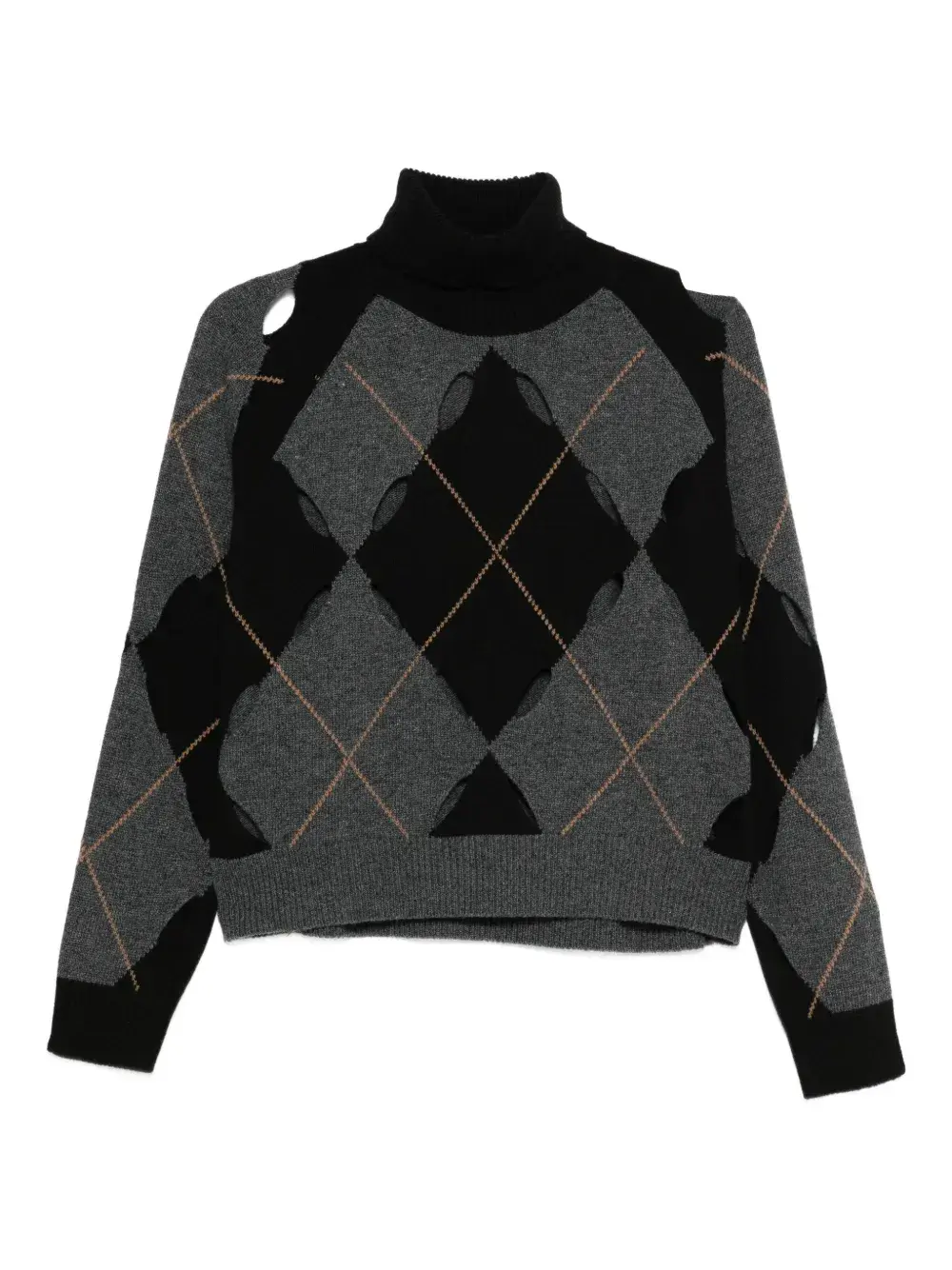 

Свитер с аргонским узором и вырезами Jucca Approved, серый