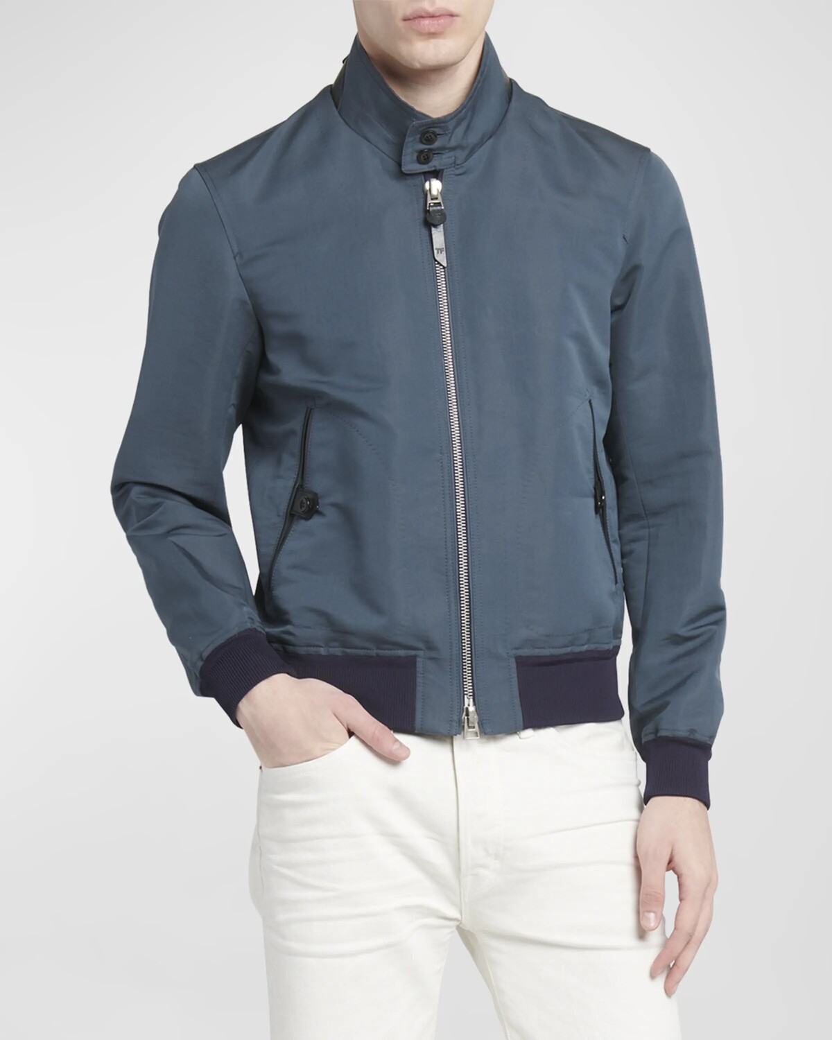 

Мужская куртка-блузон из тонкого поплина Harrington TOM FORD, цвет Ink