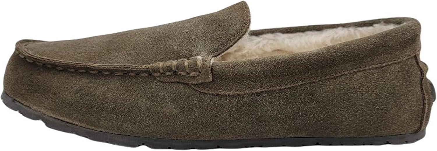 Мужские венецианские тапочки Clarks с пушистым мехом, шалфейный — фото 2
