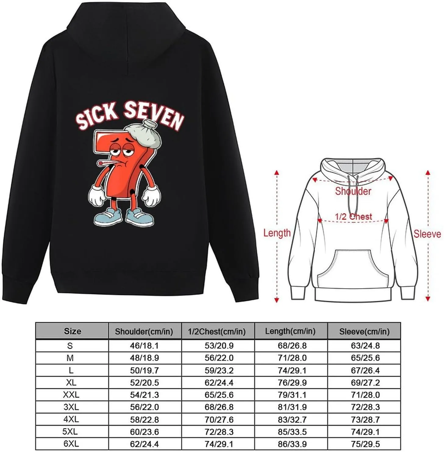 Толстовка Sick Seven 67 Meme Six Seven с карманом — фото 4