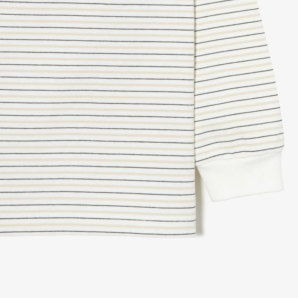 Мужская футболка с длинным рукавом в полоску белая от Lacoste — фото 3
