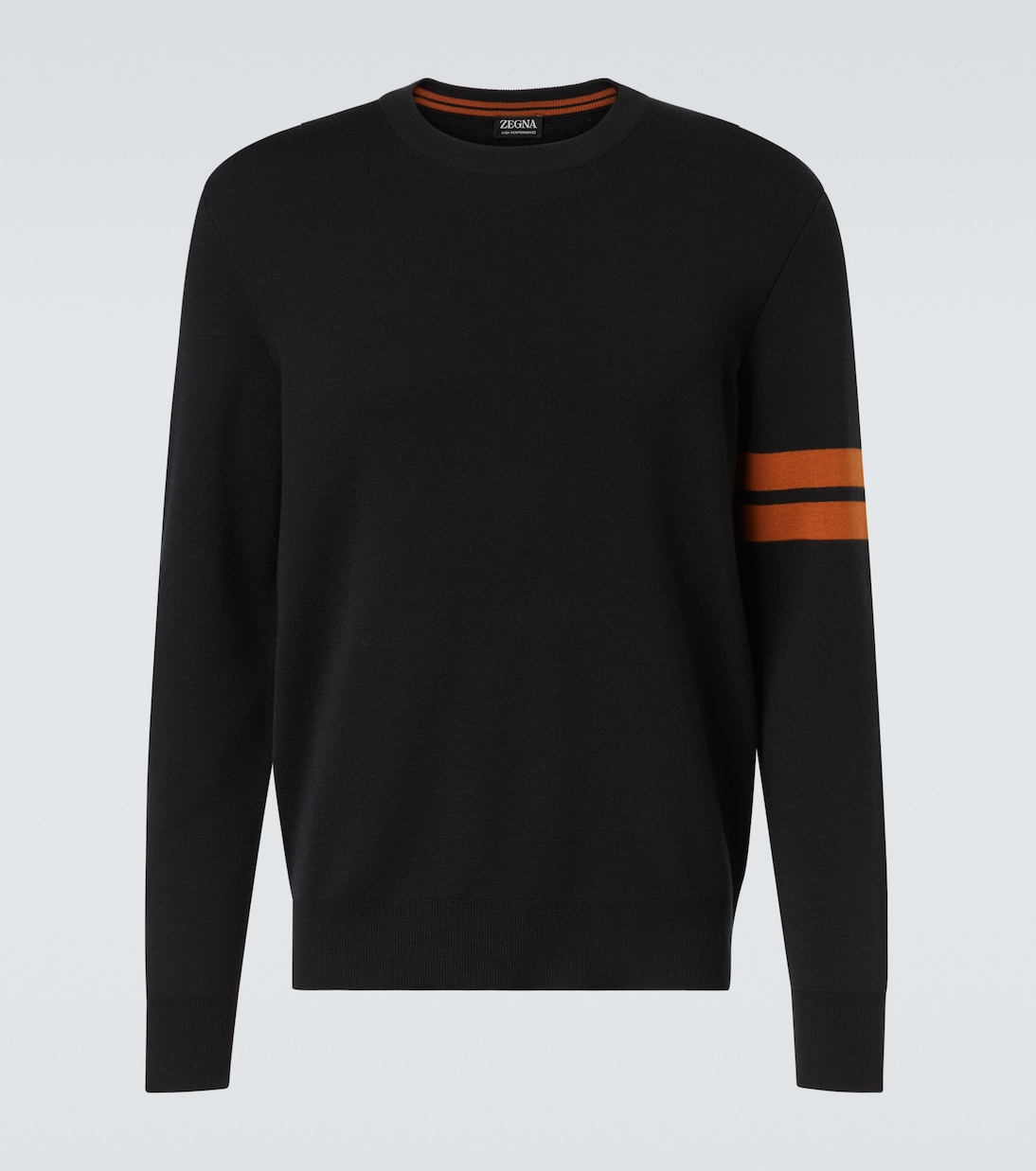 

Полосатый шерстяной свитер Zegna, черный