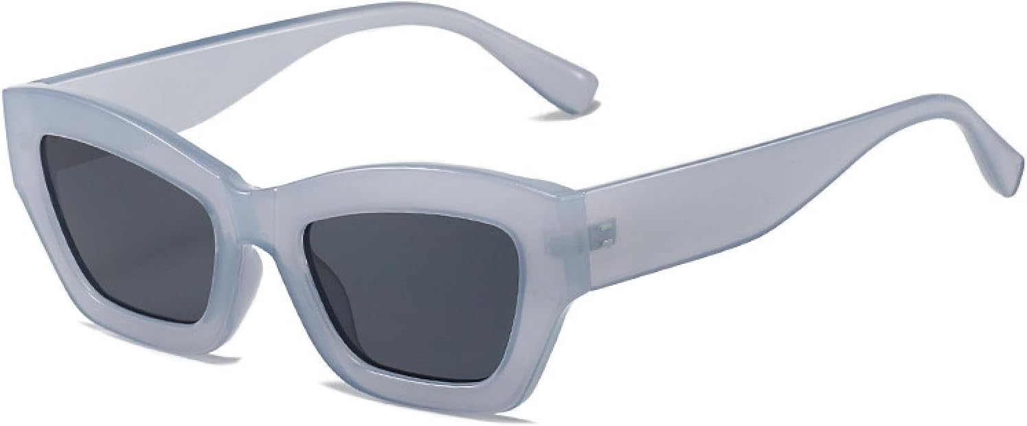 

Популярные модные солнцезащитные очки «кошачий глаз» желейного цвета для женщин, ретро, ​​голубые и розовые, трендовые квадратные солнцезащитные очки WNCKSQ, Blue Grey