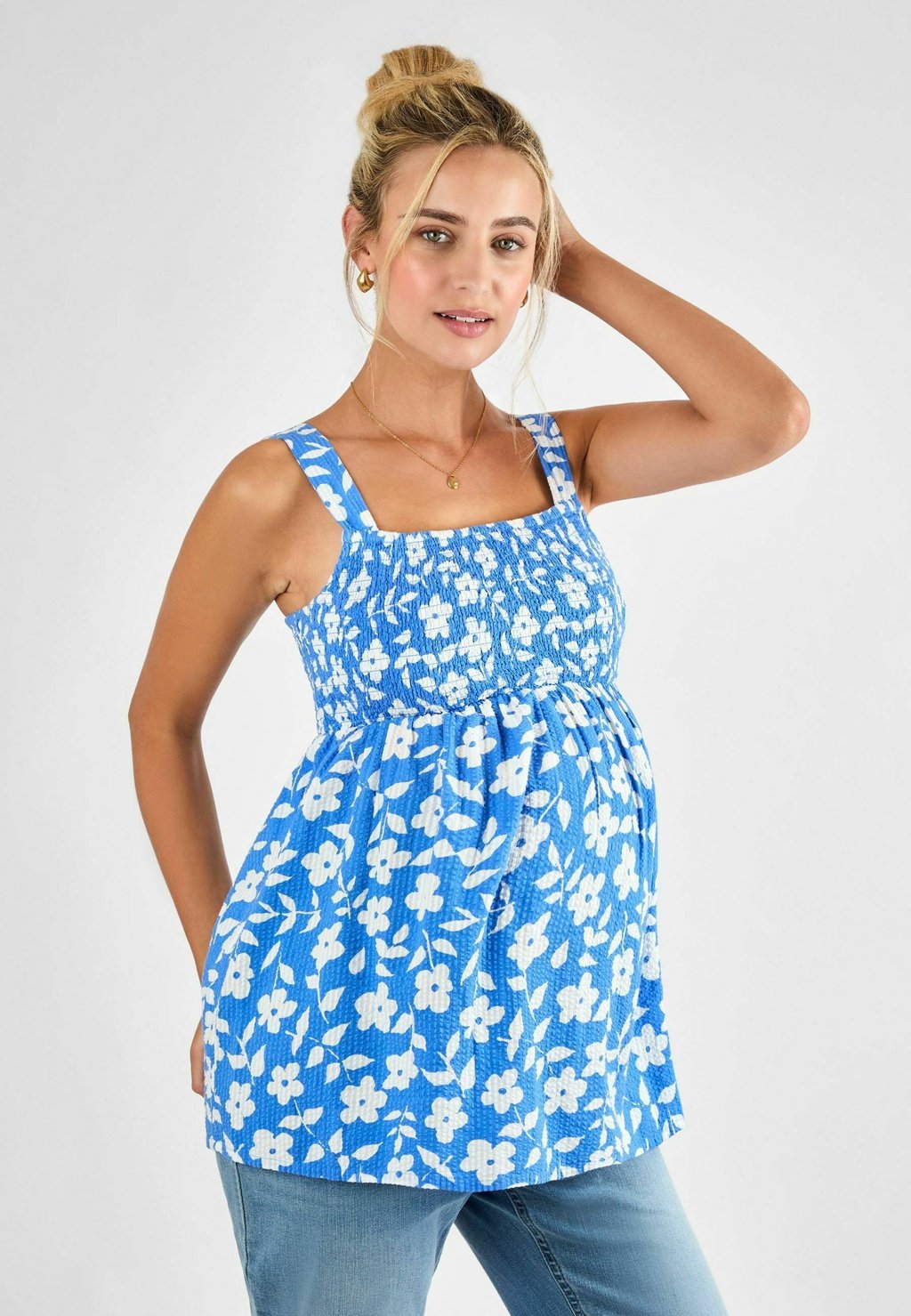 

Топ FLORAL SHIRRED - Blouse JoJo Maman Bébé, синий