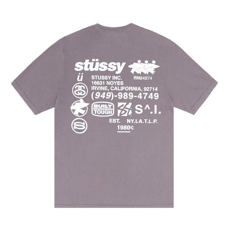 Футболка Stussy Pigment Dyed DNA Tee Shark, фиолетовый — фото 2
