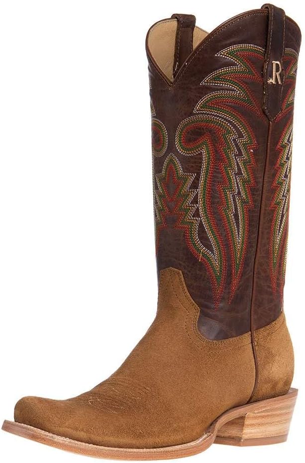 

Мужские ковбойские сапоги R. Watson с узким квадратным носком из грубой кожи, 33 см R. Watson Boots, Tan