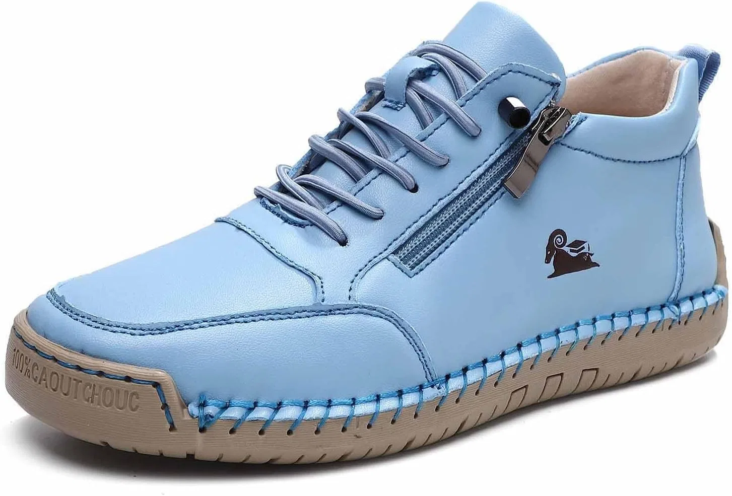 Обувь для ходьбы босиком зимняя кожаная Generisch B02 Sky Blue — фото 3