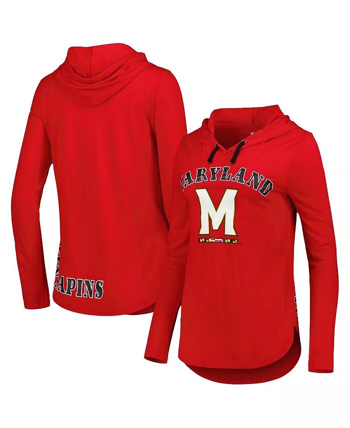 

Женская красная футболка Maryland Terrapins My Lover с капюшоном и длинными рукавами Colosseum
