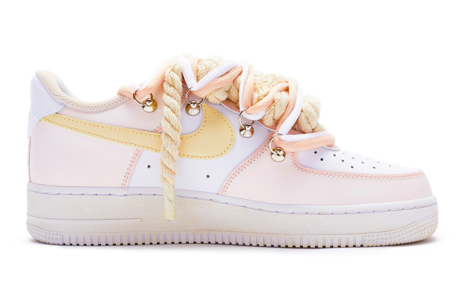 

Кроссовки Nike Air Force 1 Skateboard Shoes Women's Low-Top Pink White/Yellow