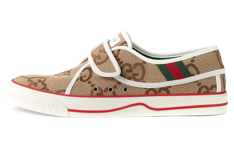 Теннисные кроссовки женские 1977 года на липучке «Jumbo GG — бежевый» Gucci