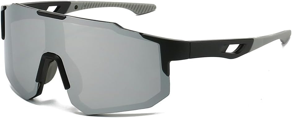 

Мужские спортивные солнцезащитные очки без оправы в стиле панк с зеркальными линзами для активного отдыха и велоспорта, модный дизайн, обтекаемая форма, защита от УФ-излучения KTUCN, 5