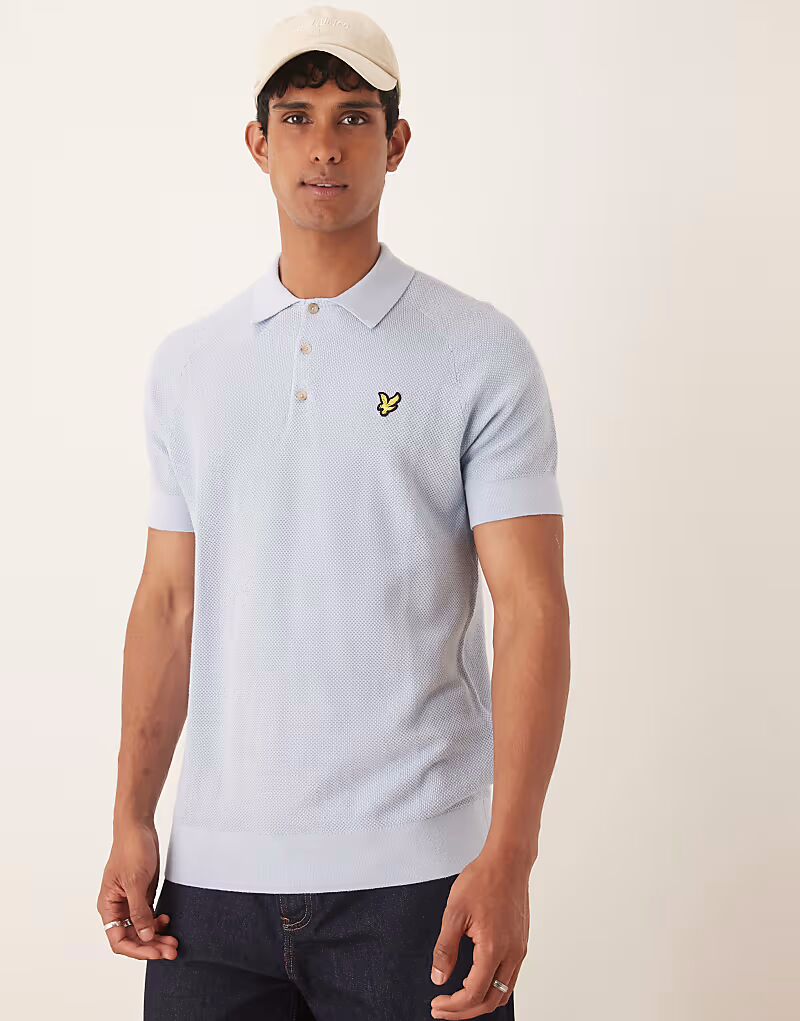 

Льняное поло Lyle & Scott светло-голубого цвета