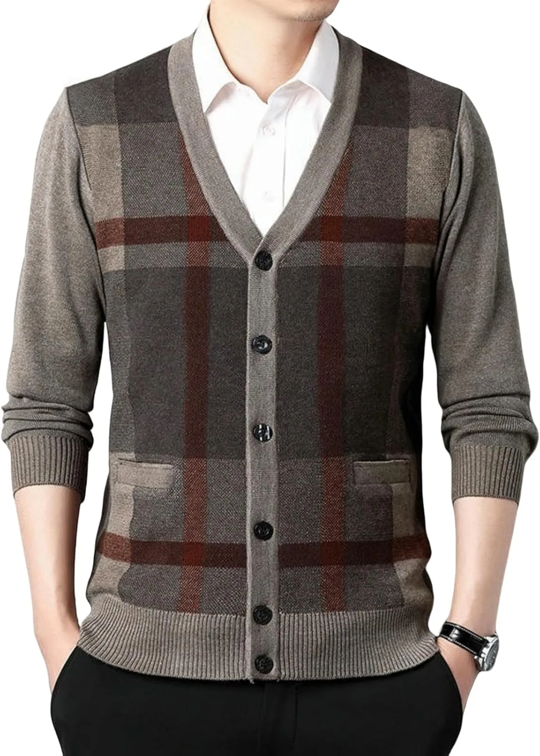 

Мужской осенний вязаный кардиган из шерсти OAKVERVE