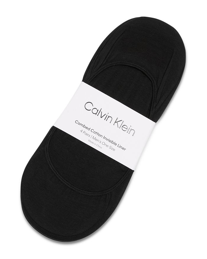 Носки-подкладки, комплект из 4 пар Calvin Klein, черный — фото 2