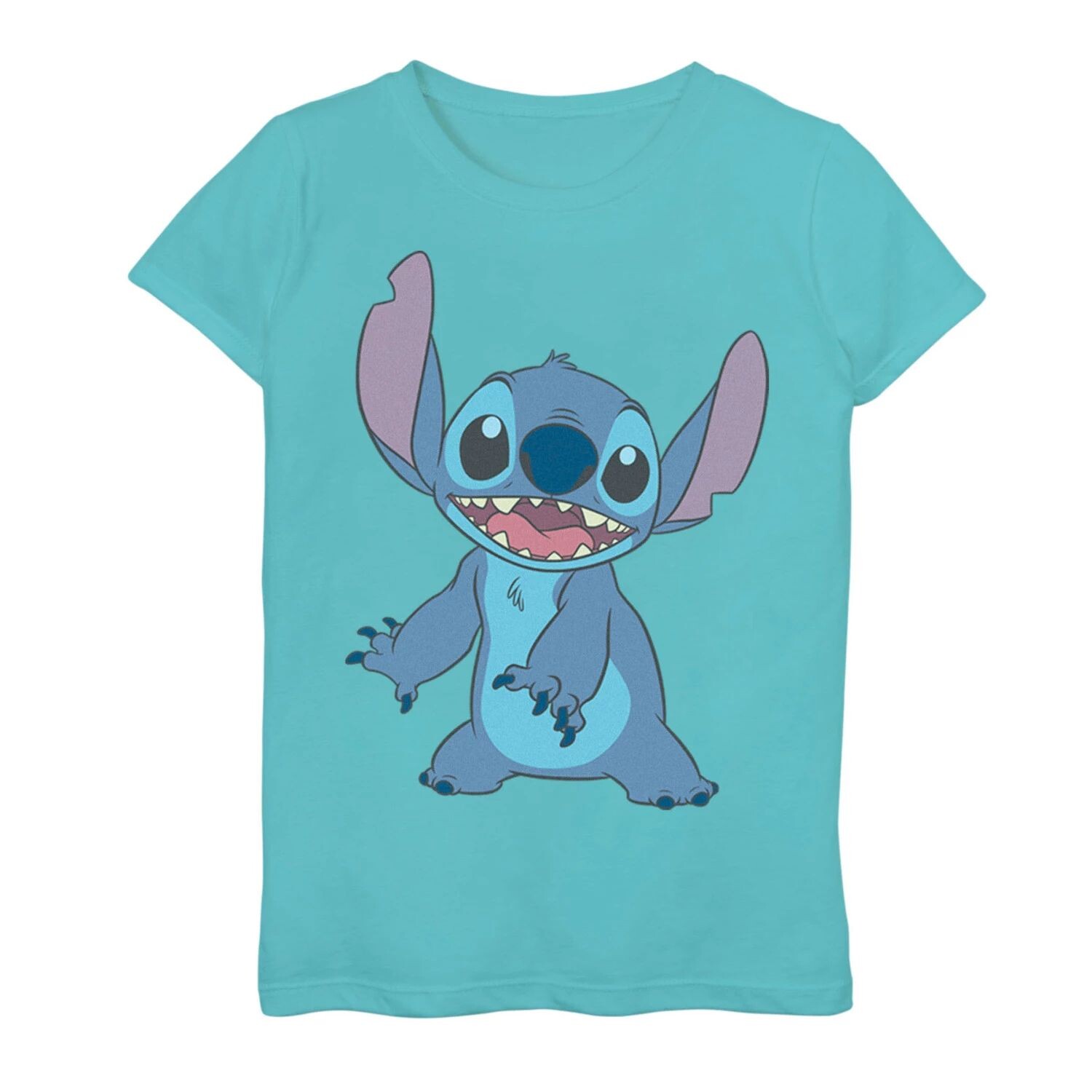 

Футболка с простым вышивкой и портретом Disney's Lilo & Stitch для девочек 7–16 лет Licensed Character