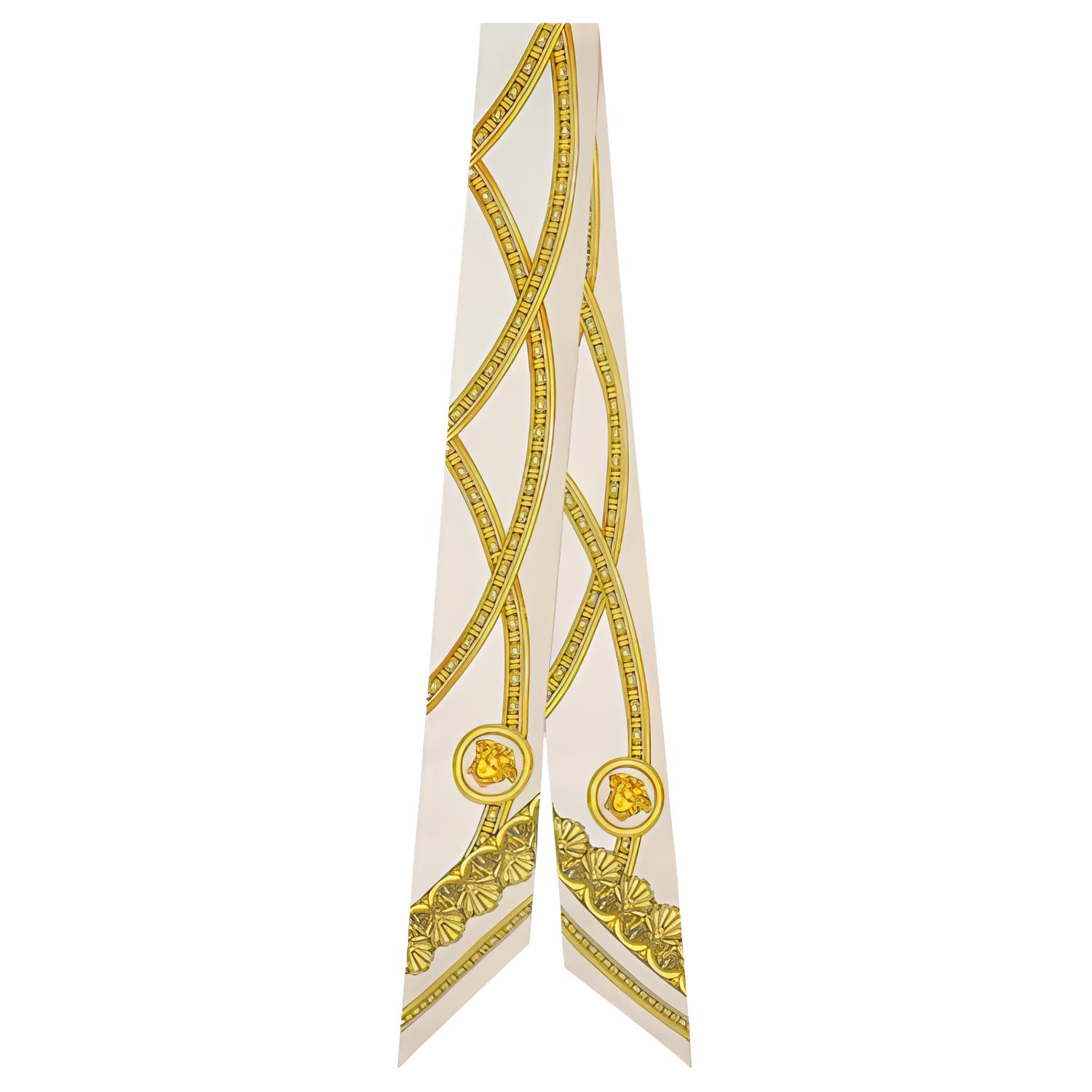 

Женский желтый шелковый галстук VERSACE