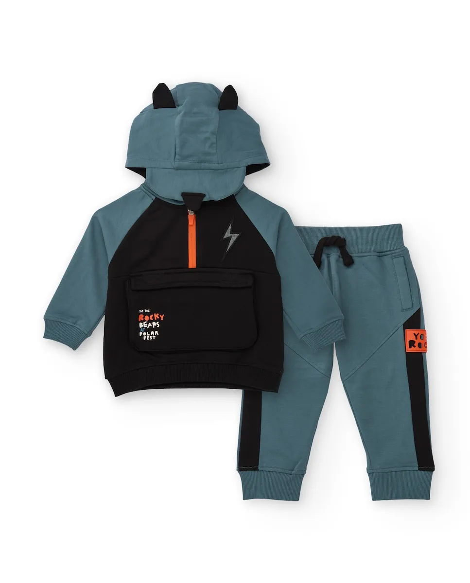 

Комплект толстовка с капюшоном и брюки для мальчика Tuc tuc, синий