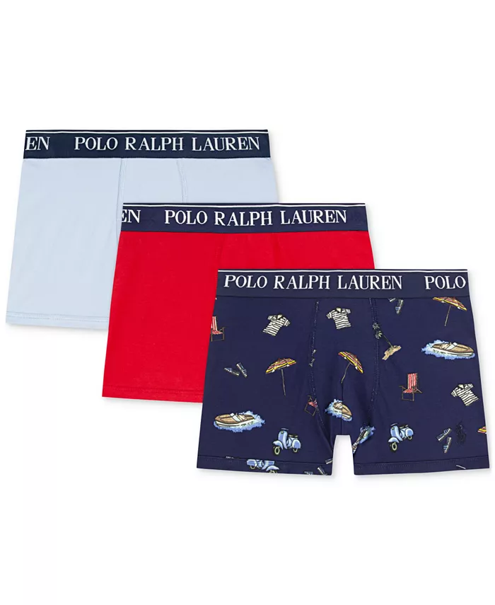 

Боксеры из хлопка с эластаном для мальчиков, 3 шт Polo Ralph Lauren, красный