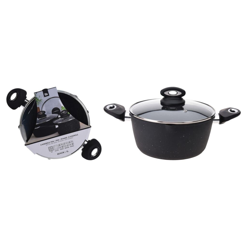 

Отличная посуда для запекания с крышкой 24 см из кованого алюминия Excellent Houseware