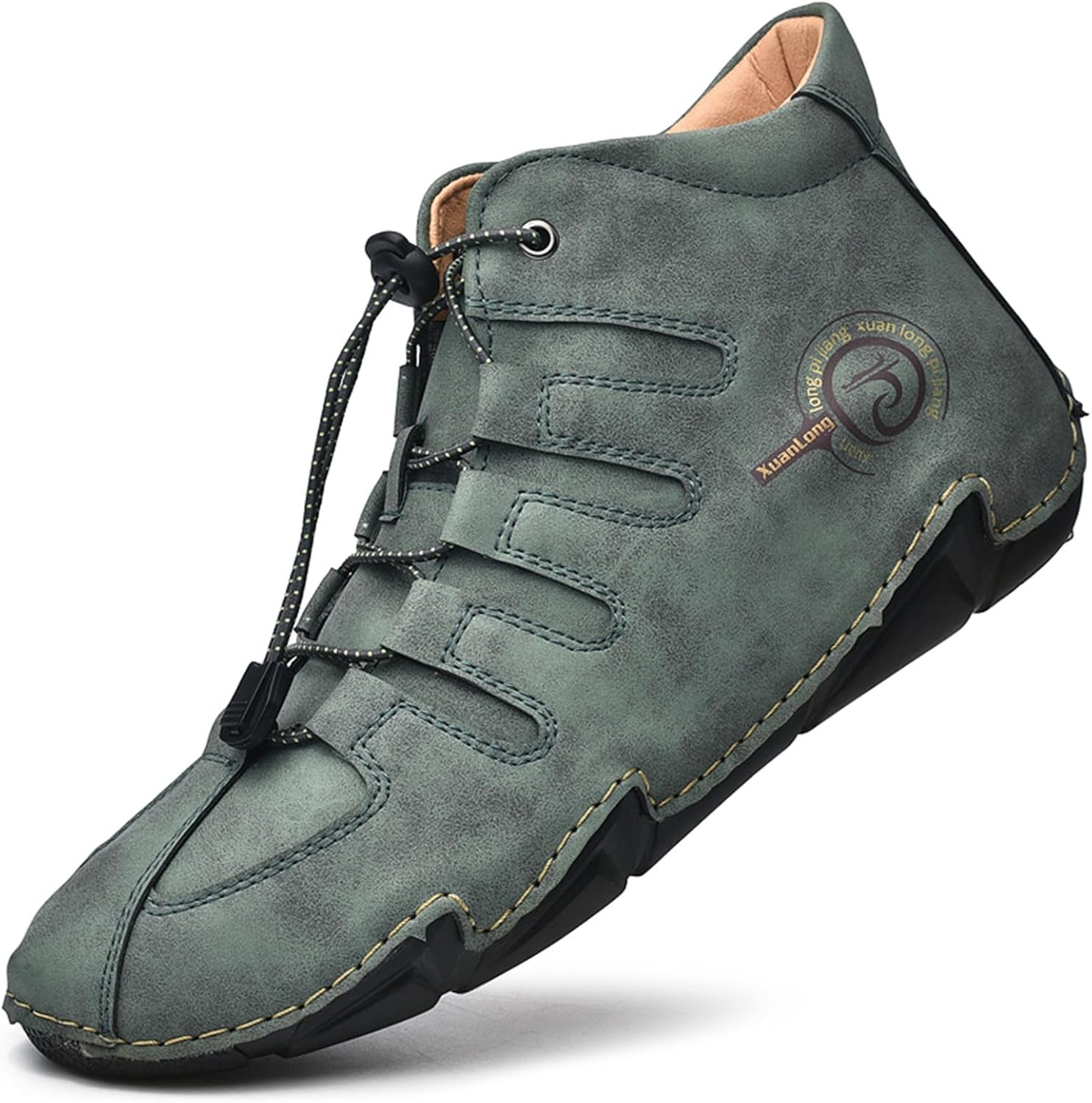 

Мужские итальянские высокие ботинки Lossarye из натуральной кожи, ручной работы, повседневные, легкие, водонепроницаемые, для походов, слипоны, ботинки-чукка, нескользящие, для активного отдыха, зеленый