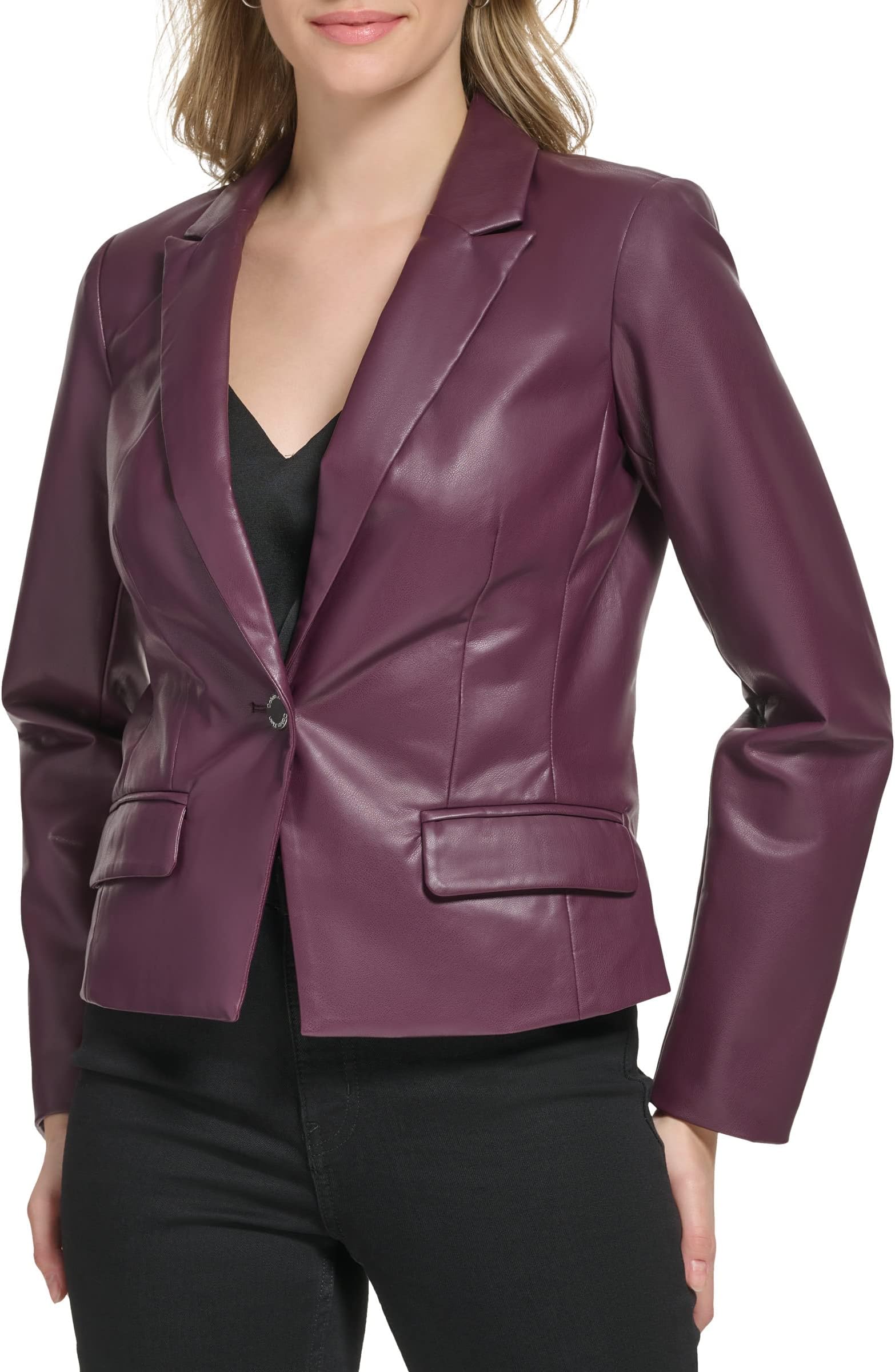 

Куртка PU One-Button Jacket Calvin Klein, цвет Port