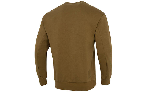 Толстовка men's athleisure casual sports pullover round neck dark khaki Adidas, хаки — фото 2