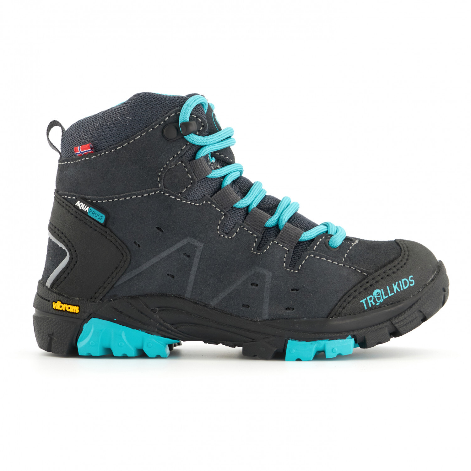 

Походная обувь Trollkids Trollsteinen Hiker Mid, цвет Anthracite/Mint