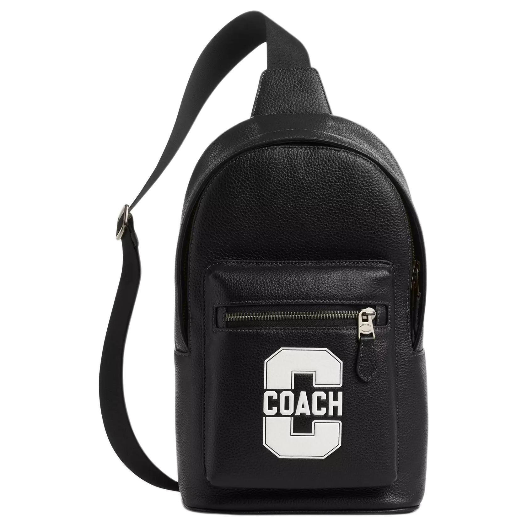

COACH Чёрный мужской поясной баул из телячьей кожи