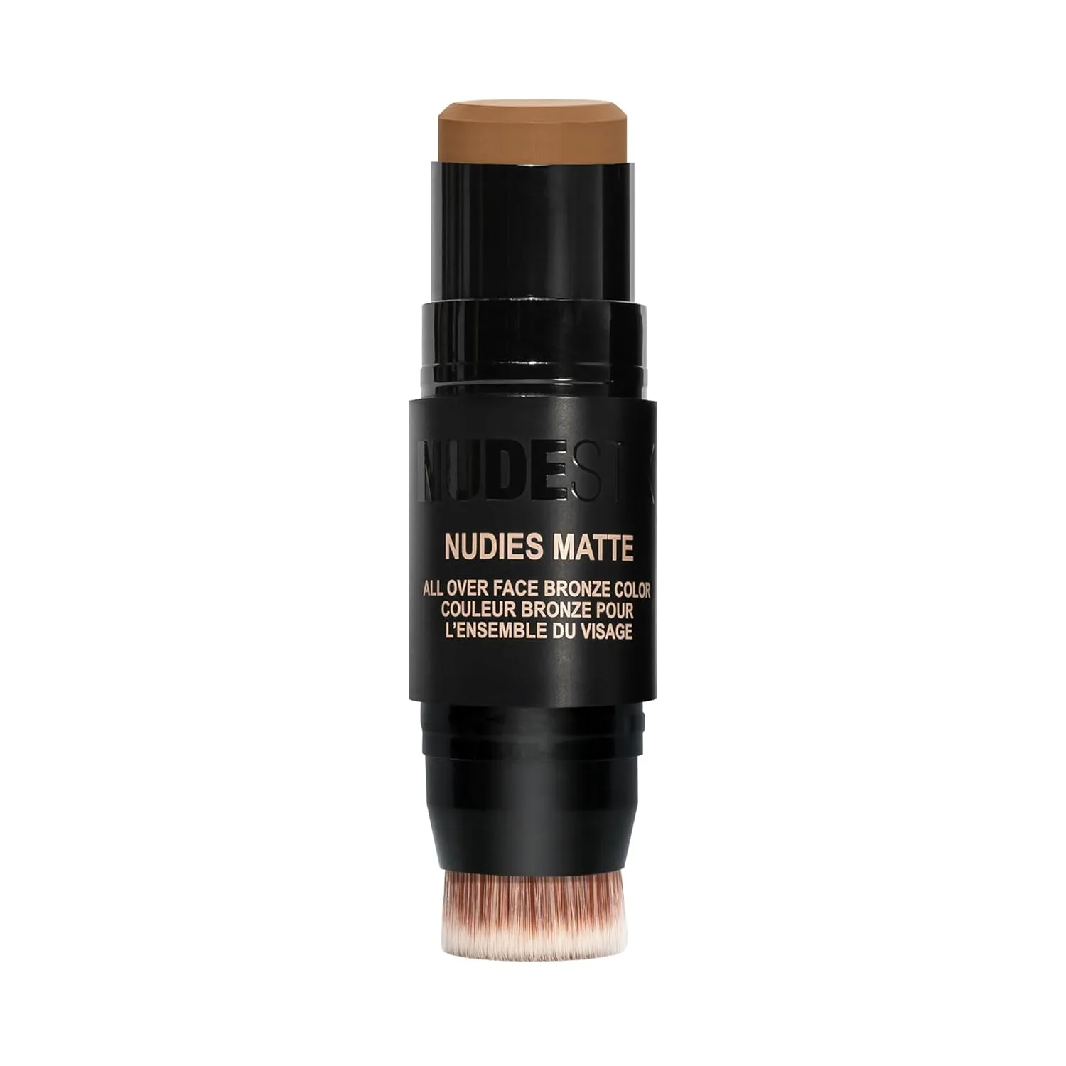 Nudestix Nudies Bronze All Over Matte Bronzing Stick - кремовый бронзер 3-в-1 для щек, глаз и губ со встроенной кистью | Естественный контур и эффект загара, Sunkissed Tan — фото 2