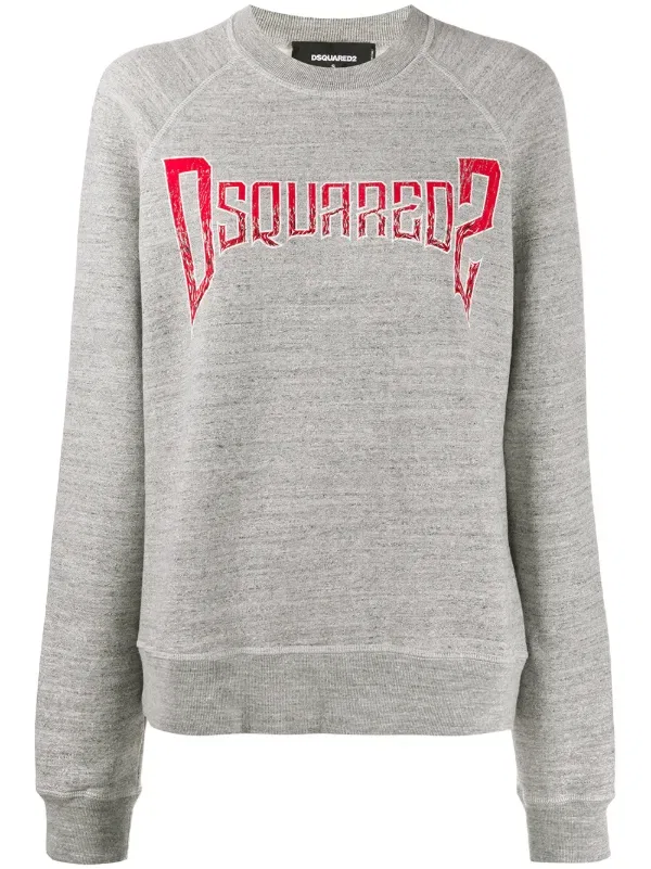 Джемпер с принтом логотипа Dsquared2, серый