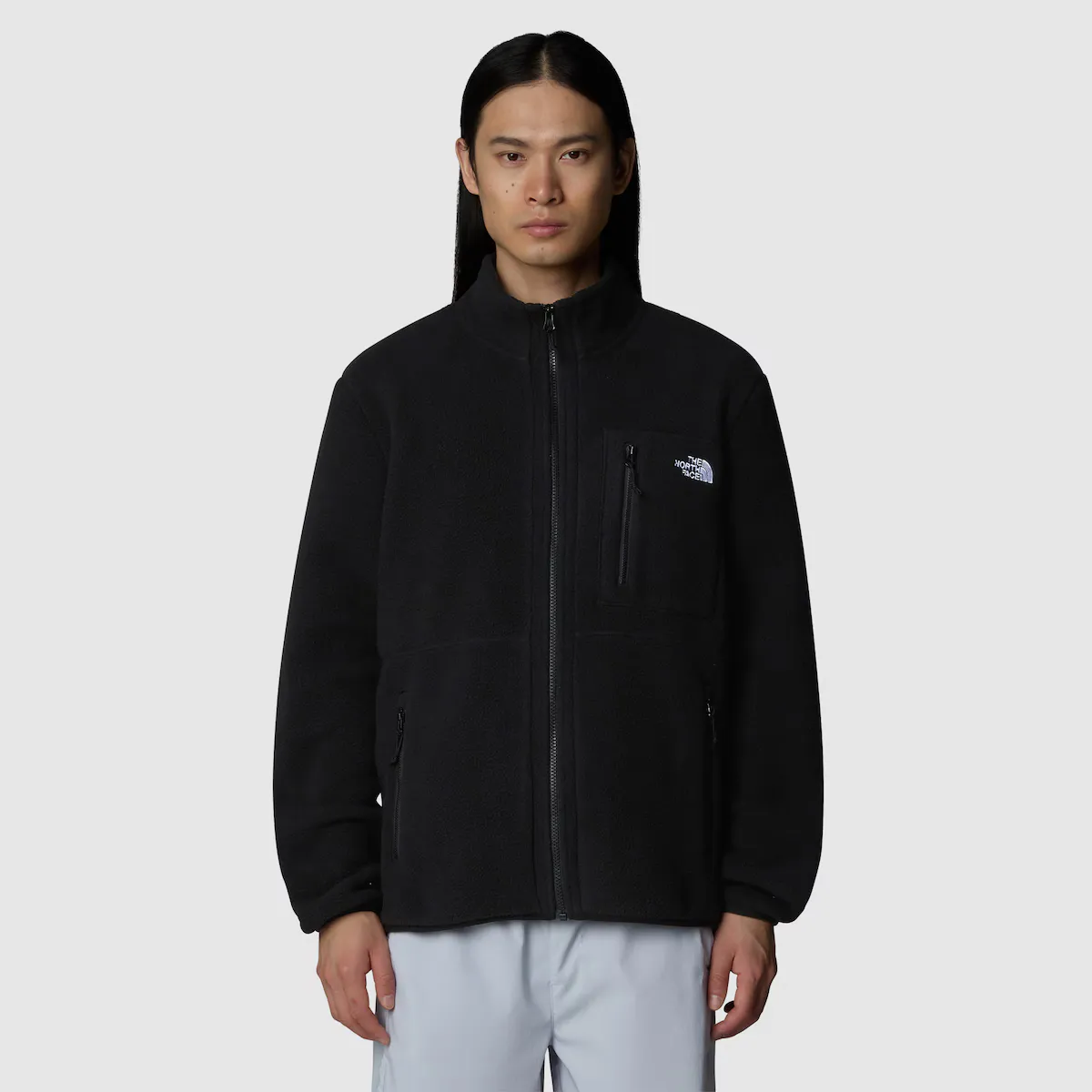 

Yumiori The North Face Мужская флисовая куртка на молнии, чёрный