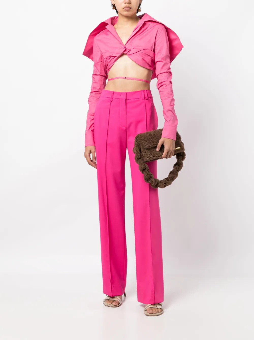 Укороченная рубашка La Chemise Meio JACQUEMUS, розовый — фото 2