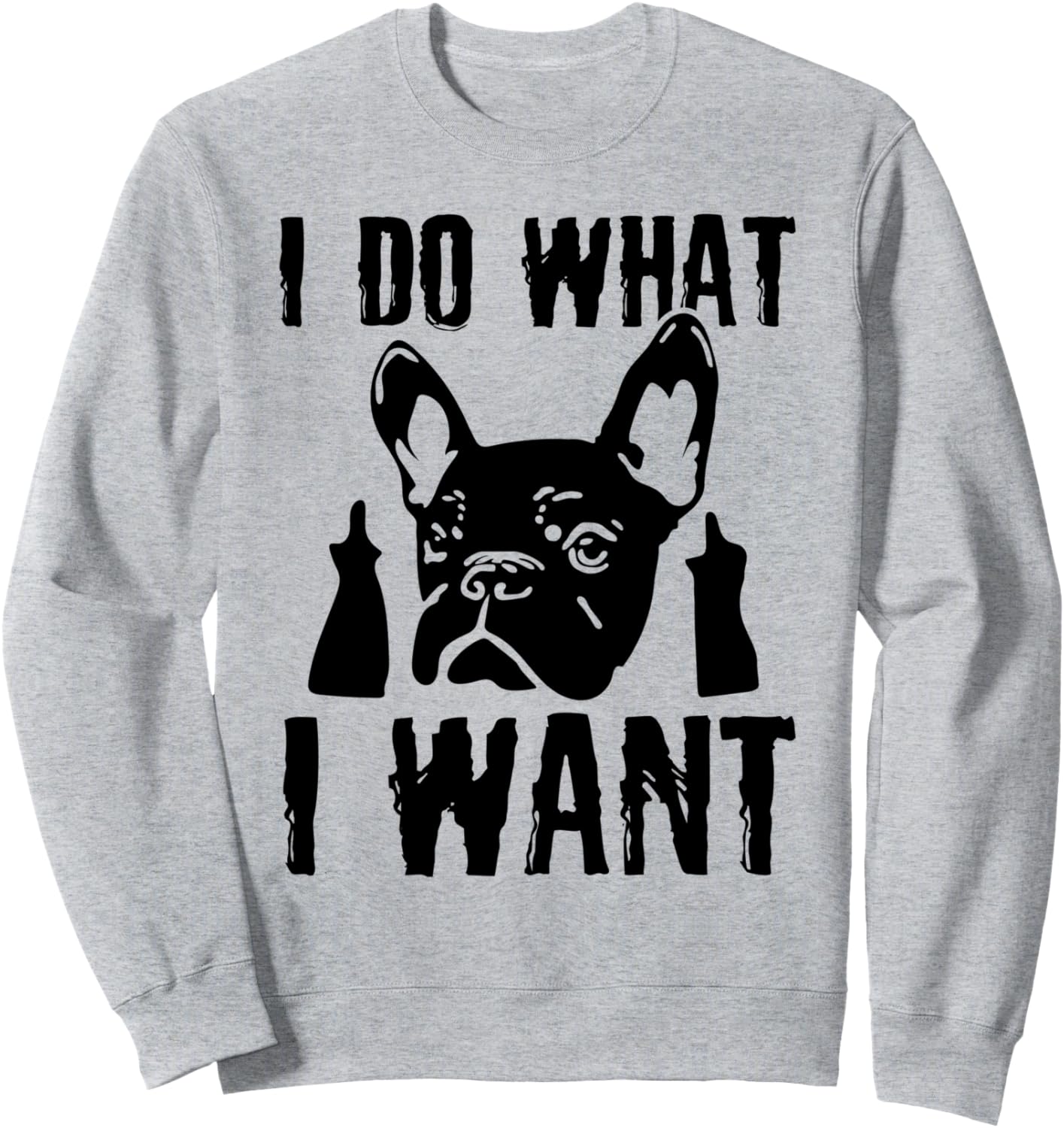 

Толстовка с надписью «Я делаю то, что хочу» с изображением французского бульдога, подарок для владельца французской собаки, серая (серый меланж), размер S French Bulldog Gift Ideas & More