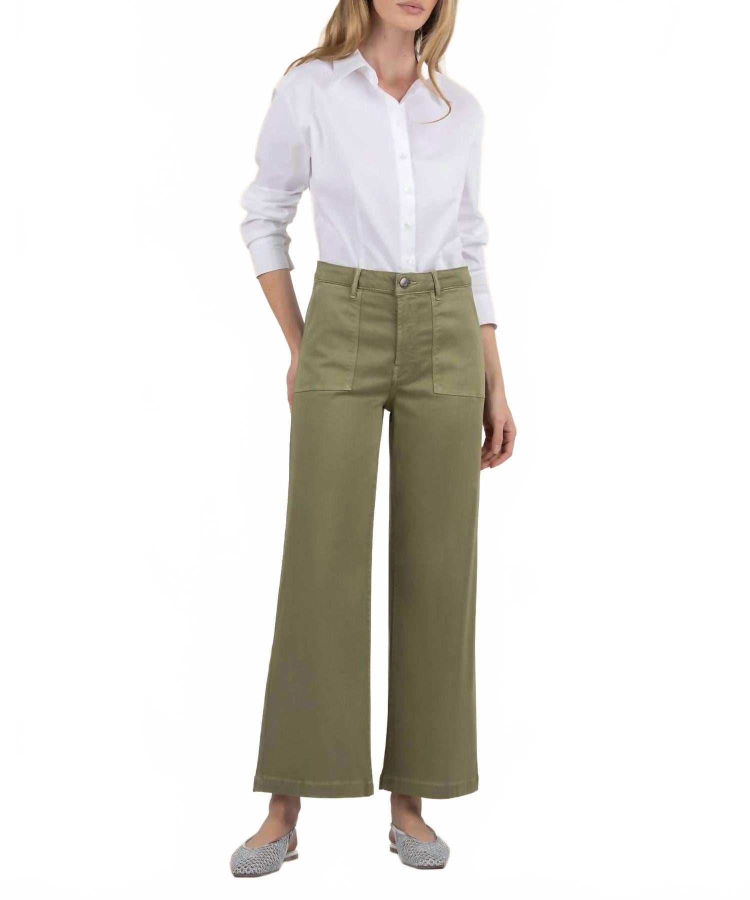 

Женские брюки Meg High Rise Wide Leg в цвете базилик KUT FROM THE KLOTH, Basil