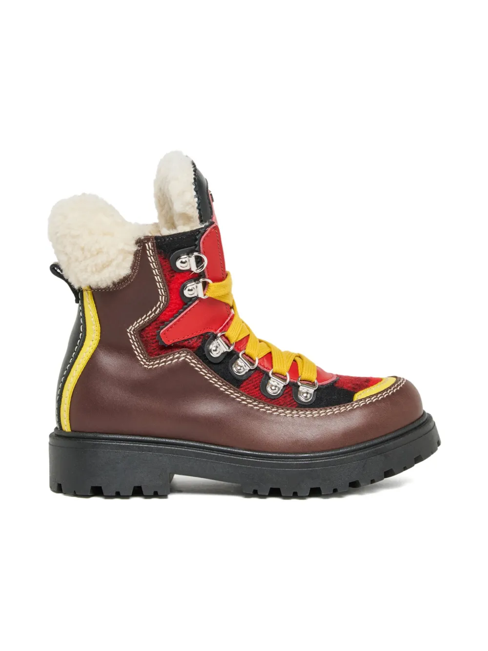 

Ботинки на толстой подошве со шнуровкой DSQUARED2 KIDS, коричневый