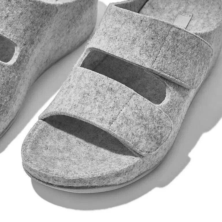 FitFlop Shuv E01 FR9-A06 Slide Sandals Women's Gray Adjustable Strap Slip-on, серый — фото 3