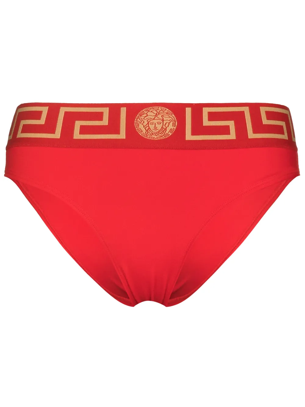 

Плавки бикини с узором Greca VERSACE, красный