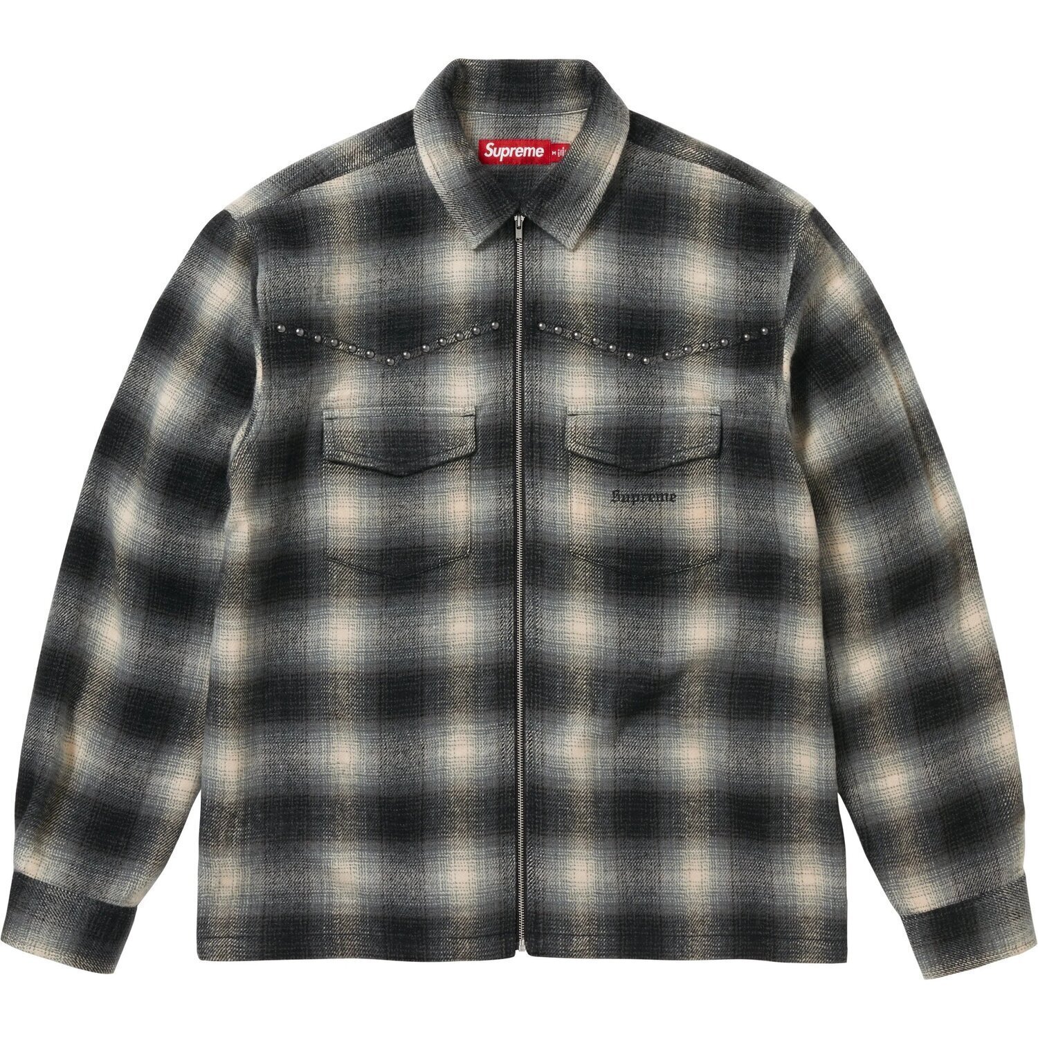

Рубашка Shadow Plaid Flannel Zip Up Shirt Supreme, черный