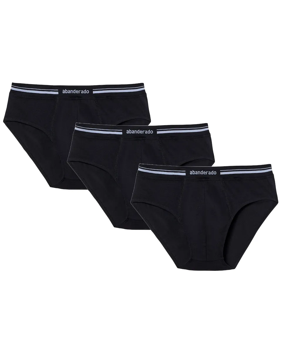 

Комплект из трех мужских трусов с очень мягкой талией Abanderado, черный
