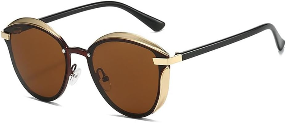 

Металлические солнцезащитные очки для женщин "кошачий глаз" с защитой от УФ-излучения UV400, для занятий спортом на открытом воздухе, бега и езды на велосипеде generic, Gold Tea