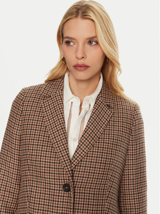 Шерстяное пальто стандартного кроя WW0WW43195 Tommy Hilfiger, бежевый — фото 4