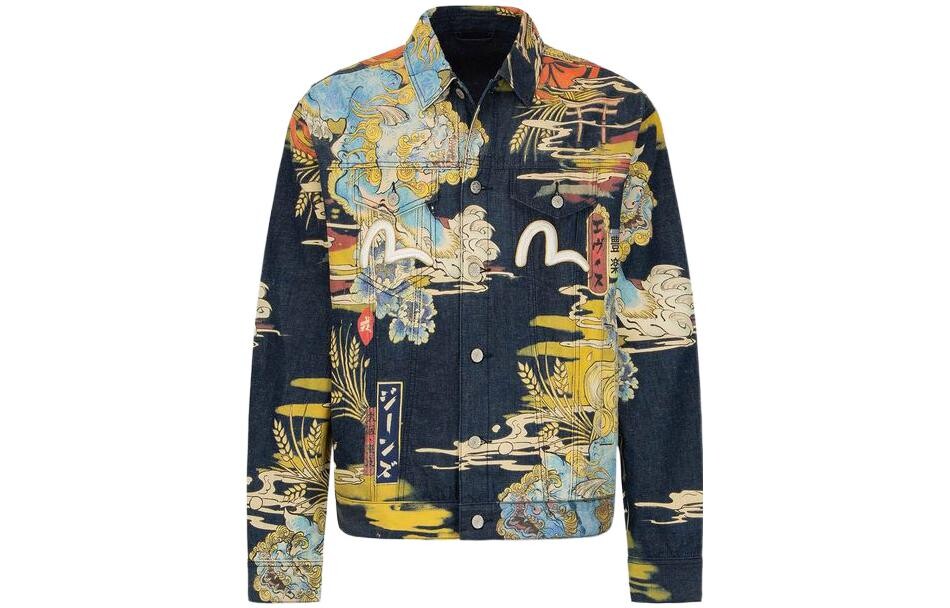 

Джинсовая куртка мужская многоцветная Evisu, цвет Multicolor