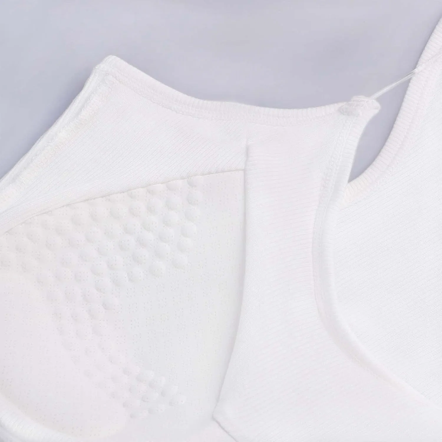 Женский топ-майка с чашечками, Ribbed Knit, White — фото 4