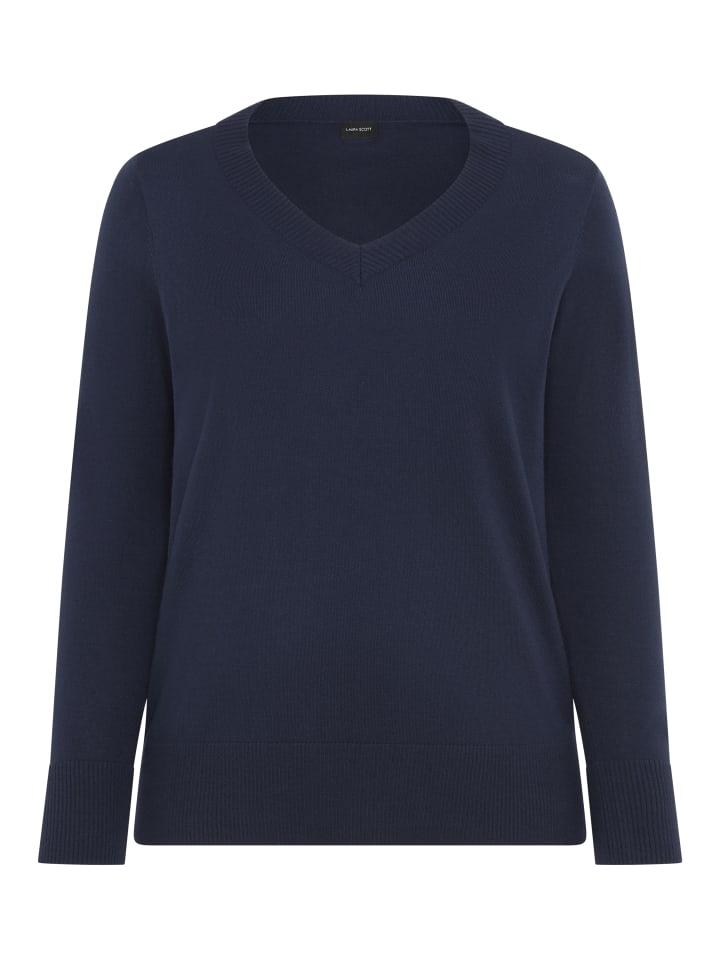 

Вязаный свитер цвета темно-синего меланжа Laura Scott
