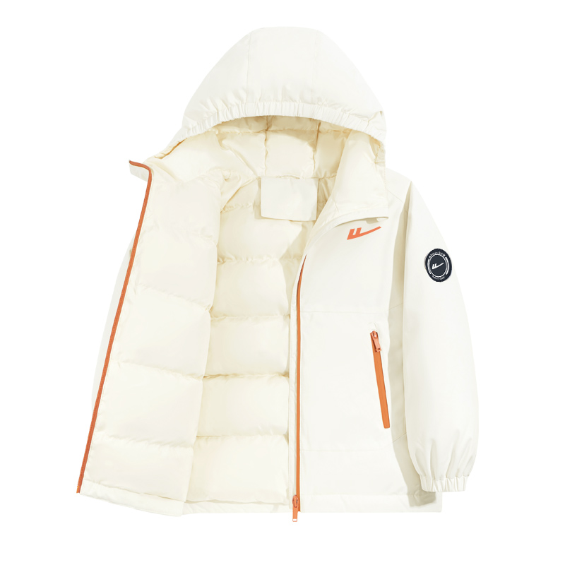 Детская пуховая куртка с капюшоном Moderate Down Jacket Moderate WARRIOR, оранжевый/оранжевый красный logo+round logo on left sleeve with hook-and-loop k