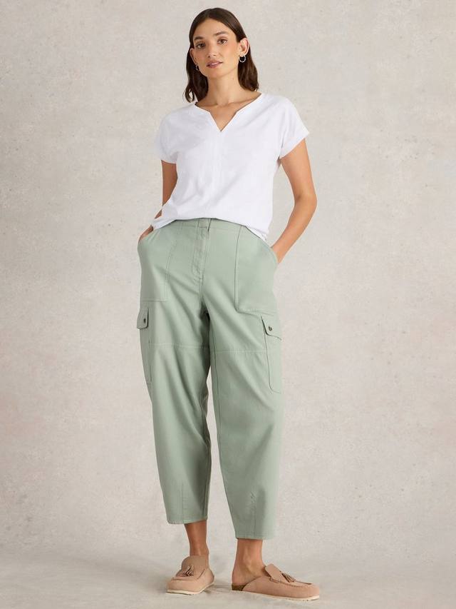 

Брюки-карго из чистого органического хлопка anabel White Stuff, цвет Light Green