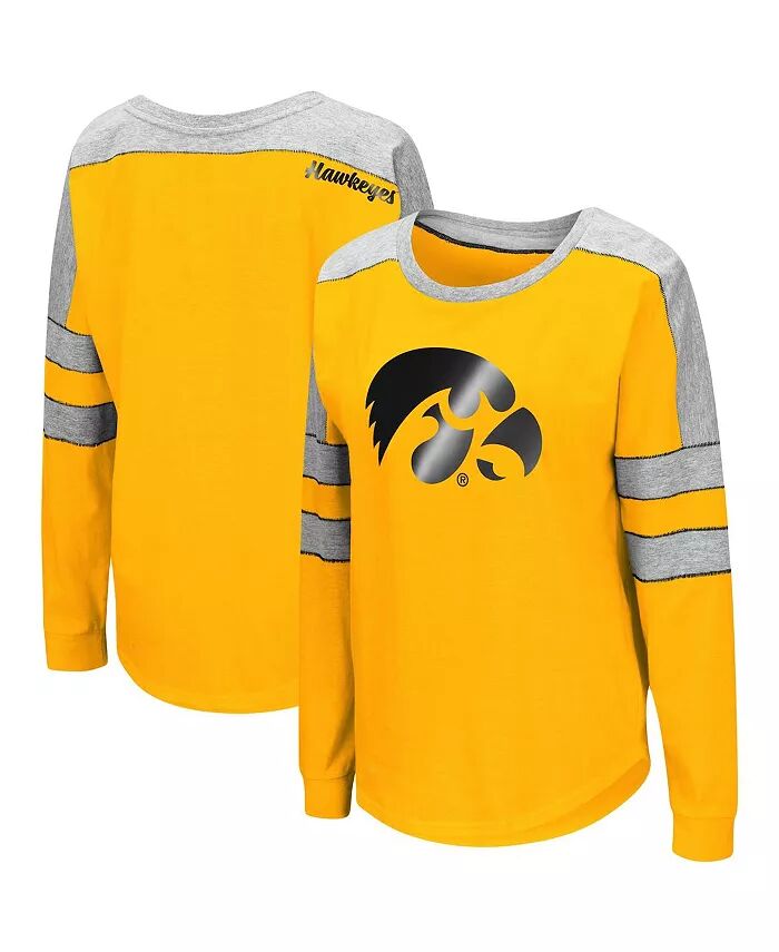 

Женская золотая футболка с длинным рукавом Iowa Hawkeyes Trey Dolman Colosseum