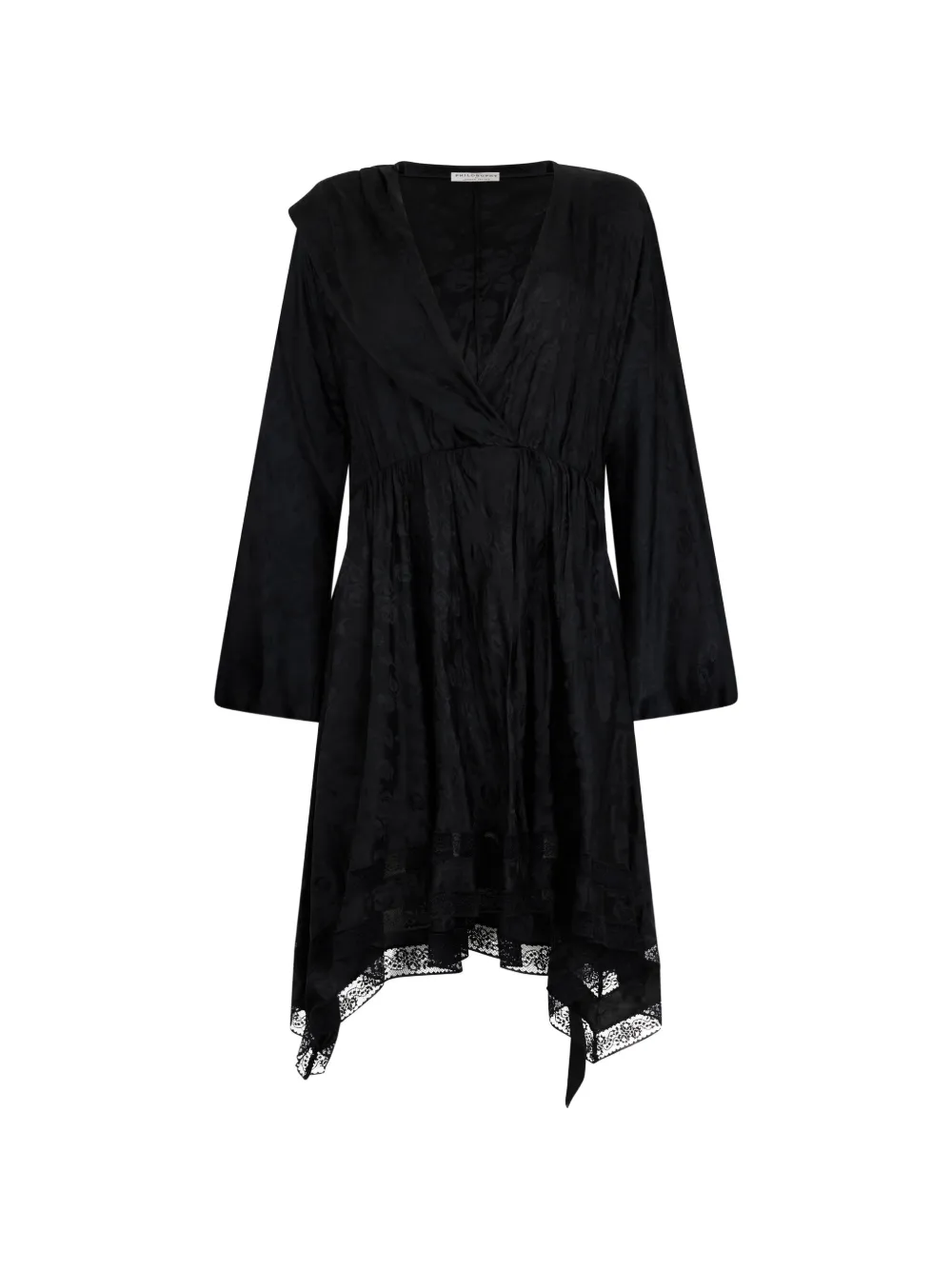 

Миди-платье с цветочным принтом и v-образным вырезом Philosophy Di Lorenzo Serafini, черный